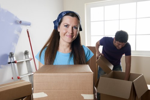 Van loading furniture and boxes for a move in North London