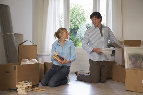 Boxes and furniture arranged after a successful removal service in Haringey
