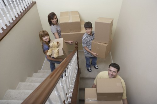 Moving day preparation with boxes and furniture in Haringey